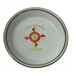 Vintage 175th Infantry US Army Military Memorabilia Plate Trinket Dish 1774-1974